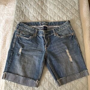 Amethyst Jeans Distressed Blue Jean Shorts